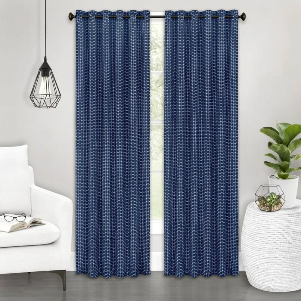 PowerSellerUSA Geometric Line Design Blackout Curtains for Living Room and
